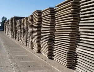 Stacks of matting platforms