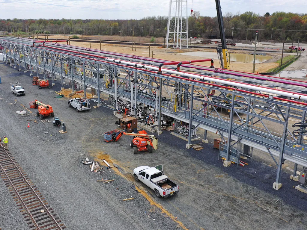 Bird's eye view of a butane and propane facility