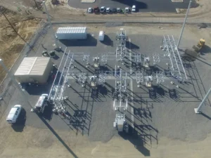 Bird's eye view of a substation